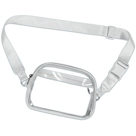 INTINI Clear Fanny Pack for Stadium Events – Small, Plus size Waist Transparent Belt Bag Sports, Concerts, and Festivals Grey