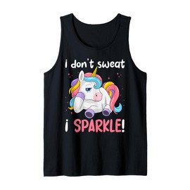 I Don't Sweat, Unicorn I Sparkle Magical Gym Workout Tank Top