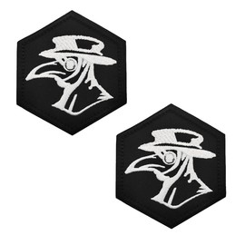Plague Doctor Pest Embroidered Hook and Loop Sew on Military Medical Applique Emblem, Tactical Plague Doctor Patch for Uniform Clothing Backpack Cap Team Dog Harness Pack of 2