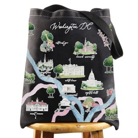 WZMPA Washington DC City Map - Bolsa de cosméticos para regalo de viaje de Washington DC, regalo de recuerdo de viaje de Washington DC, relación de larga distancia, maquillaje con cierre, bolsa para
