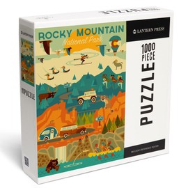 Lantern Press 1000 Piece Jigsaw Puzzle, Rocky Mountain National Park, Colorado, Geometric National Park Series