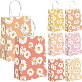Sweetude 48 pc Groovy Daisy Flower Gift Bags Hippie Daisy Gift Bags Boho Daisy Party Favors Bags Goodie Treat Candy Bags for Girls Wedding Retro Birthday Baby Shower Spring Party Decorations