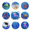 Beadthoven 8 Pieces Diamond Painting Coasters with Holder, Nightfall Ocean