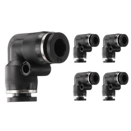 HARFINGTON 10pcs Elbow Push to Connect Tube Fitting 5/16" Tube OD 90 Degree Quick Connector Push to Connect Adapter Air Line Hose Fittings for Industry Air System PV5/16, Black
