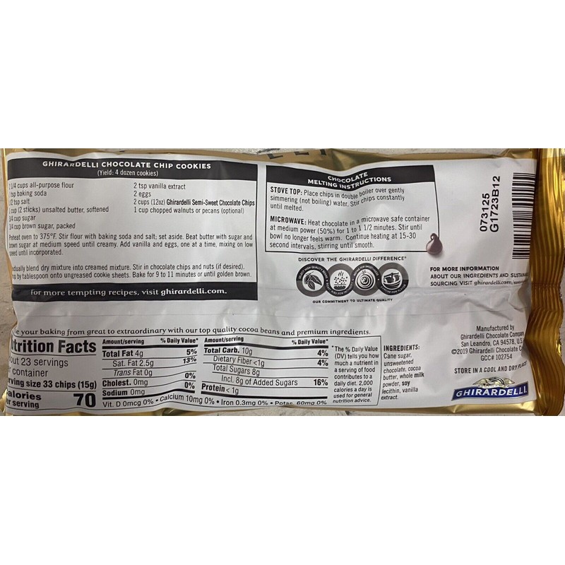 GHIRARDELLI Semi Sweet Chocolate Chips Premium Baking Chips 12 oz