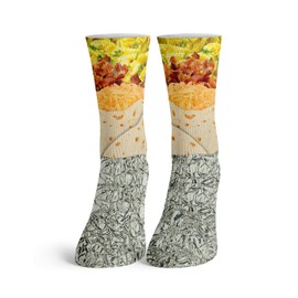 Function Socks Funny Food Kids Socks Youth (Breakfast Burrito)