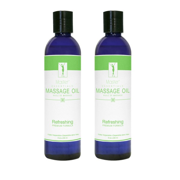 Master Massage Refreshing Blend Aromatherapy Oil in 8oz Bottles, Pack