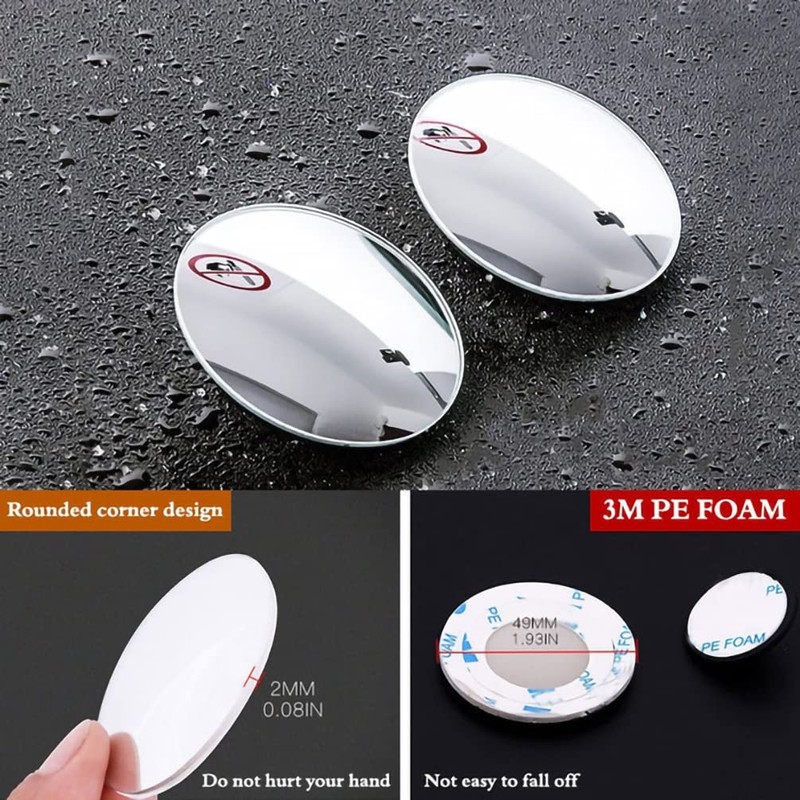 Blind Spot Glass 2" Mirror (2 Pack) Compatible with GMC