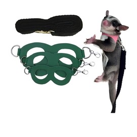 Sugar Gliders Harness Leash Set, 3 Pack Harness and Leash Set for Sugar Gliders, Ferret, Hamster, Rat, Squirrel, Small Animals (Green)