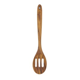 FAAY Premium Wooden Slotted Spoon, Handcraft from Teak | Durable, Natural, Non Toxic and High Heat Resistance for Non Stick Cookware, Slottled