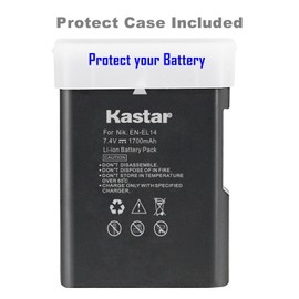 Kastar EN-EL14 Battery (2-Pack) and Charger for ENEL14 EN-EL14a MH-24 and Coolpix P7000 P7100 P7700 P7800 D3100 DSLR D3200 DSLR D3300 DSLR D5100 DSLR D5200 DSLR D5300 DSLR Df DSLR Cameras