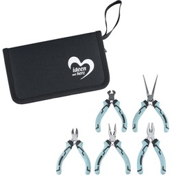 Ideen mit Herz Mini Pliers | Multifunctional Set | Tool for Household, Jewellery, Crafts, Model Making | Needle-nose Pliers | Side Cutters | Non-Slip | 5 Pieces
