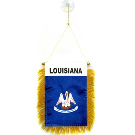 AZ Flag, Louisiana, 15 x 10 cm, State Louisiana Mini Flag 10 x 15 cm, Car Pennant Special Car