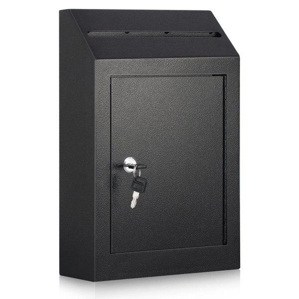 xydled Wall-Mount Mailbox,Heavy Duty Deposit Drop Box, Locking Metal Key