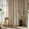 Lazzzy Beige Velvet Curtains 108 Inches Long Room Darkening Drapes