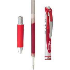 Pentel EnerGel Liquid Gel Ink Pens 0.7 mm - Pack of 5 Red Deluxe RTX Energel Pens with 3 Refills