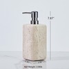 Ivory Travertine Soap Dispenser, Refillable Bathroom Liquid Dispenser with Stainless