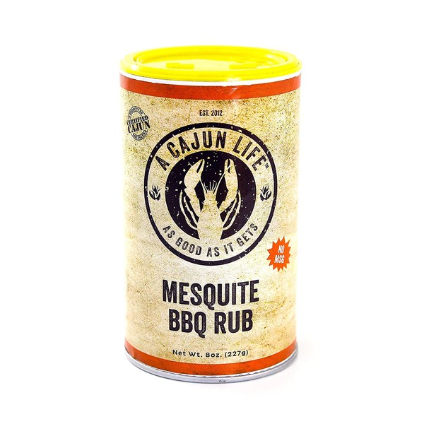 A Cajun Life Mesquite BBQ Seasoning | Authentic Certified Cajun Mesquite BBQ Seasoning Blend, Non-GMO, No MSG, Gluten Free Cajun Spice That's Great On Everything.