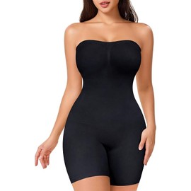 Nebility Strapless Shapewear - Bodysuit for Women Tummy Control Body Suits Faja Waist Trainer Tank Tops with Removable Straps