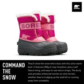 SOREL Children's Snow Commander Boot - Tropic Pink, Deep Blush - 11