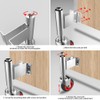 Homhoo Spring Loaded Gate Casters 5” Rubber Tire Heavy Duty
