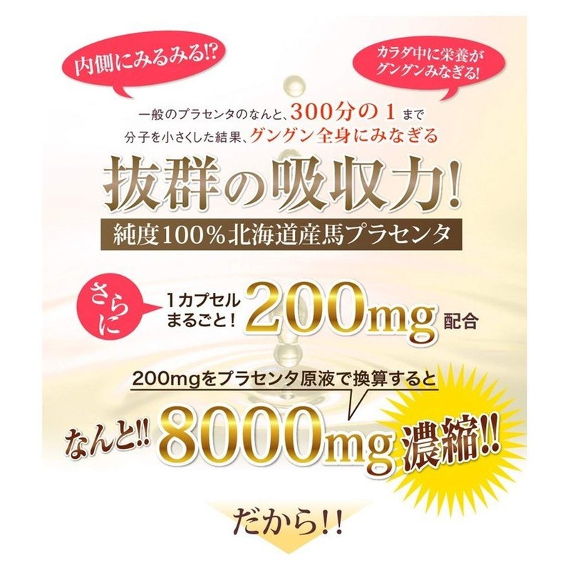 (tp200) Placenta Supplement, Horse, 100% Purity, Low Molecule, 200 mg