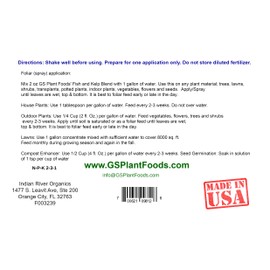 Omri Listed Fish & Kelp Fertilizer by GS Plant Foods (5 Gallons) - Organic Fertilizer for Vegetables, Trees, Lawns, Shrubs, Flowers, Seeds & Plants - Hydrolyzed Fish and Seaweed Blend (5 Gallon)