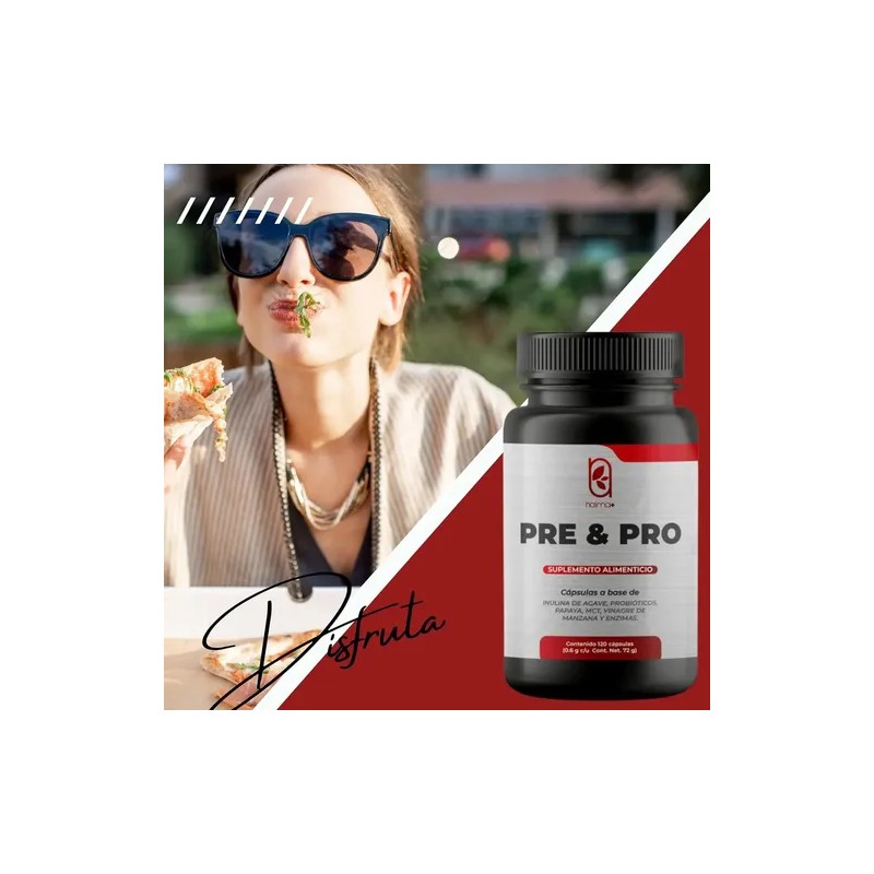 Probióticos Prebióticos Enzimas Digestivas MCT Oil 120 Capsulas Sin Sabor