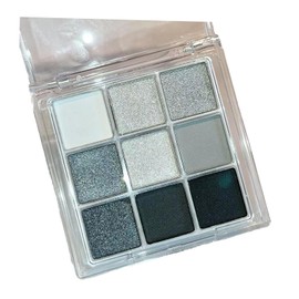 9 Color Smokey Eyeshadow Palette,Black Dark Grey Eyeshadow Pallets Long Lasting Waterproof Highly Pigmented Black White Silver Eyeshadow Palette For Women