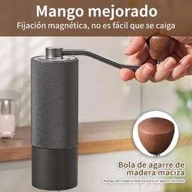 FINYQBET Molino De Cafe Manual Acero Inoxidable, Portátil y Ajustable, Núcleo CNC 420 Durable, Molinillo De Mano Sin Electricidad Para Oficina, Hogar, Camping,Ideal Para Amantes Del Café Y Viajeros