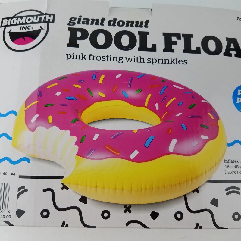 BigMouth Inflatable Giant Sprinkle Donut Pool Float Beach Swimming Lounger