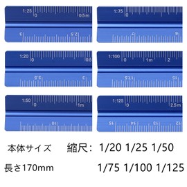 Triangular Scale for Land and House Surveyors, Drafting Supplies, Architectural Drawing, Aluminum (Small 5.9 inches (15 cm), Blue)