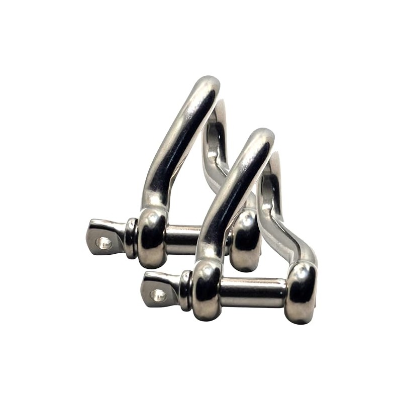 8mm Twisted Shackles Stainless Steel A4-Marine Grade (316) - for