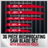 36-Piece Ultimate Reciprocating Saw Blade Set - Premium Saw Blades,