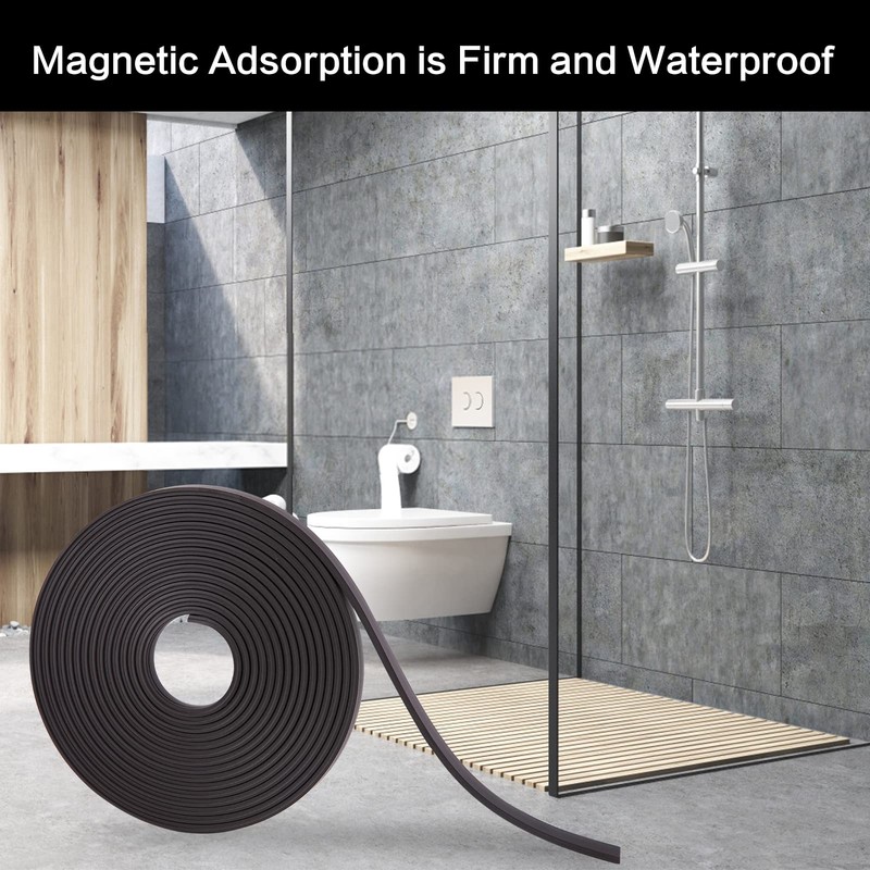 Luxmool 164 Inches Black Shower Door Magnetic Strip Replacement Insert