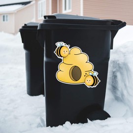 Extra Large 460mm 'Cute Bees & Hive' Permanent Sticker Decal for Cars/Windows/Bins/Walls (DW00135059)