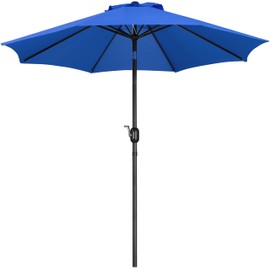 Yaheetech Patio Umbrella, 9FT Outdoor Market Table Umbrella with Push Button Tilt and Crank, 8 Sturdy Ribs, Outdoor Sun Shade for Garden, Beach, Deck, Backyard, Pool
