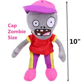 BASHERISE 2 PCS PVZ Plant and Zombies Plush Zombies Sets Toys Stuffed Soft PVZ Figure Doll Cows Zombies and Peaked Cap Zombies, Great Gift for Christmas, Birthday New