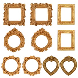 10 PCS Vintage Mini Picture Frames, Tiny Antique Frames for DIY Jewelry Display Holiday Party Christmas Photography Wall Decor