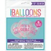 It's A Girl' Clear Latex Balloons WIth Pre-Filled Pink Confetti,