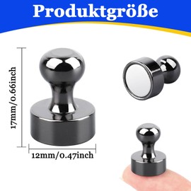 28pcs Bright Black Fridge Magnets, Small Magnets for Crafts, Strong Neodymium Magnets, Meatal Push Pin Mini Magnets for Whiteboard, Notice Board Magnets Round Magnets, White Board Magnets for Fridge