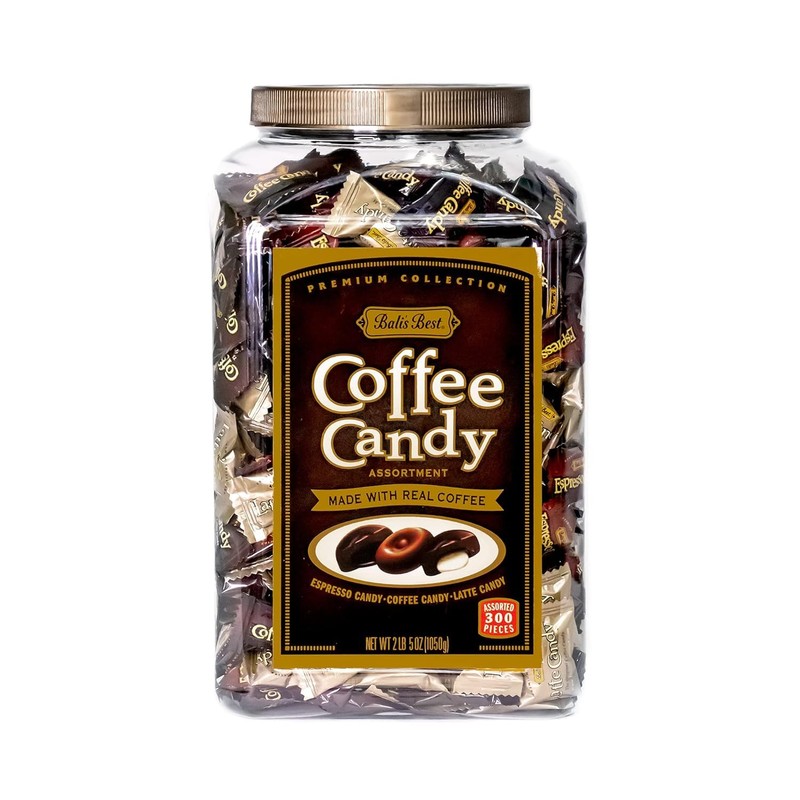 Bali's Best Coffee Candy Assortment, 285 Pieces, 2.2 Lb Jar