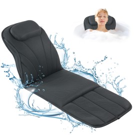 HOMBYS Extra Thick Full Body Bath Pillows Mat & Cushion for Bathtub, with Headrest Neck Pillow, Offer Full Body, Neck,Shoulder Back Support, 12 Suction Cups Non-Slip, Spa Accessories