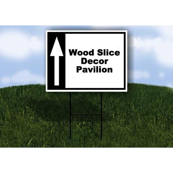 Wood Slice Decor Pavilion Black White Up Arrow 1 Single