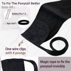 RUNATURE 50 cm Real Hair Braid Extensions, Jet Black, Invisible