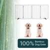 32" H Extra Tall Freestanding Dog Gates Indoor, 4-Panel Bamboo
