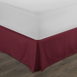 Linen Market Luxury Pleated Bed Skirt, Queen, Burgundy