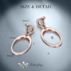 JINBAOYING Rose Gold Dangle Earrings with Stainless Steel Cubic Zirconia
