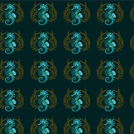 GRAPHICS & MORE Blue Seahorse with Kelp Gift Wrap Wrapping Paper Rolls