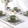 AmorArc Stoneware Dinnerware Sets,Round Reactive Glaze Ceramic Plates and Bowls